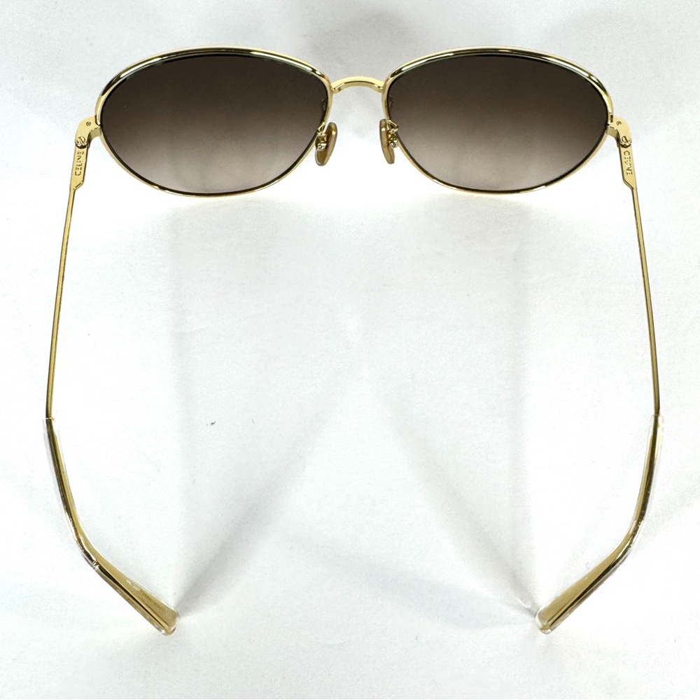 CELINE 61MM Oval Sunglasses NEW Gold Smoke Made in Italy - Picture 8 of 15